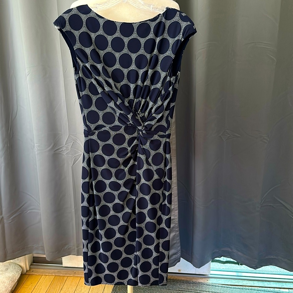 Women’s size 2 Ralph Lauren navy polka dot dress.